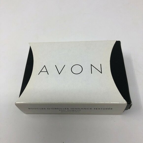 Avon Teardrop Earrings Textured Fashion Silvertone Wire Pierced Dangle 3" - Picture 4 of 4